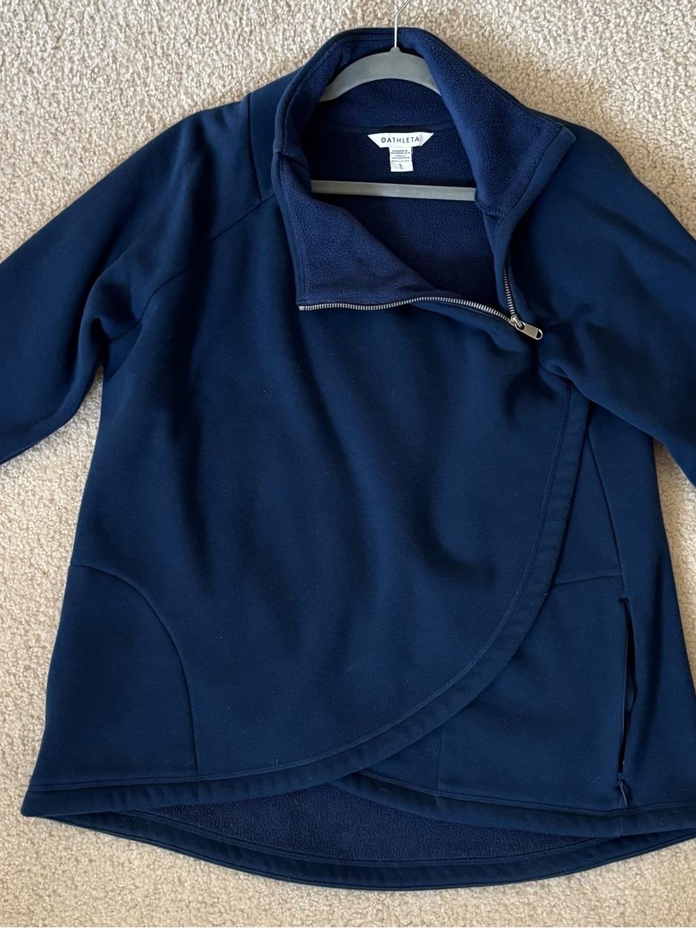 Athleta Navy Blue Half-Zip Fleece Pullover